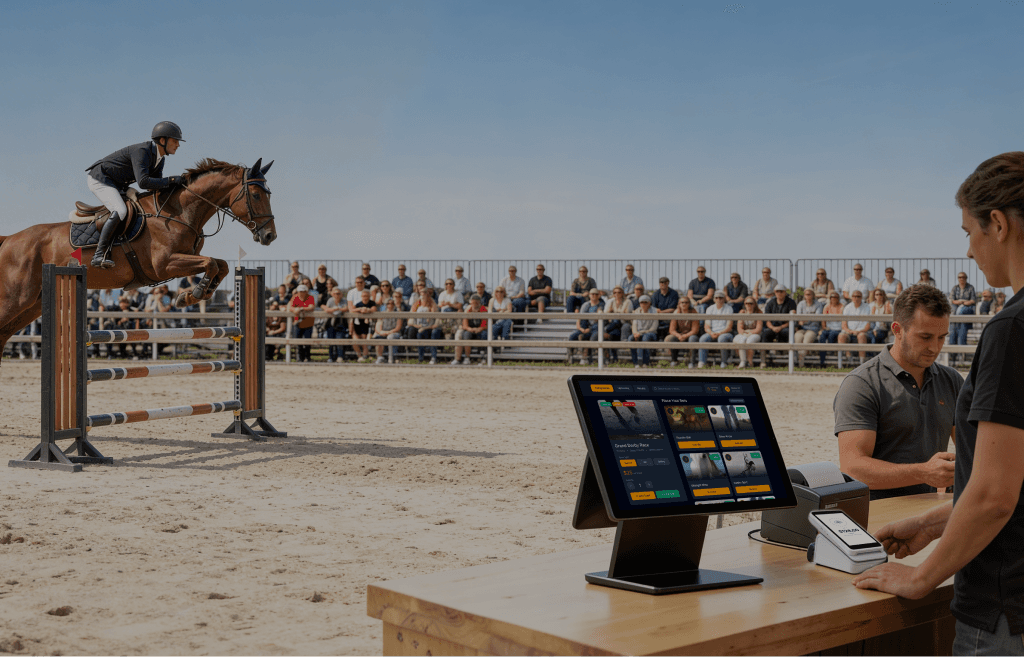 Countertop POS in use at a busy outdoor event