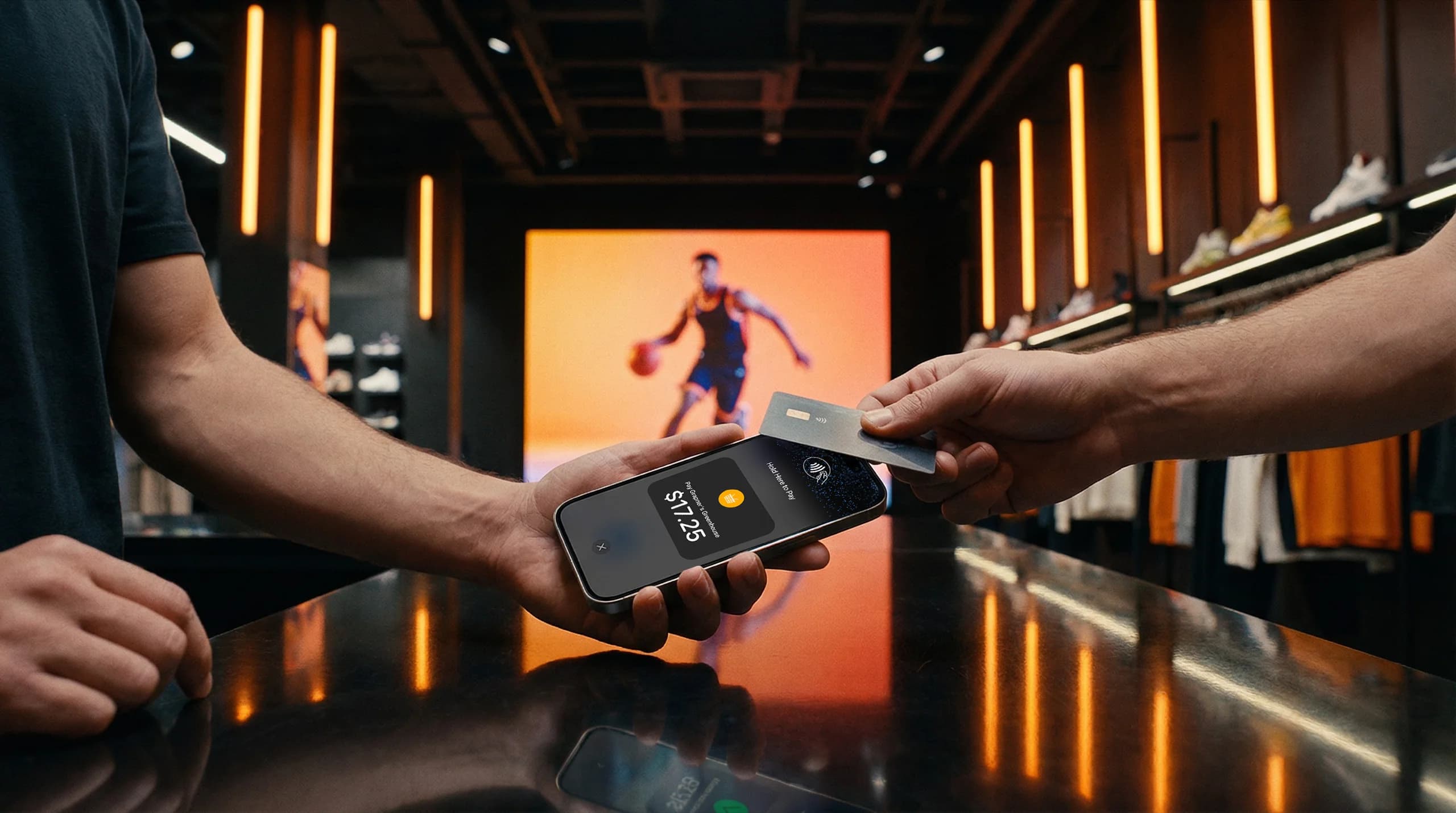 Tap to pay contactless payment at a store