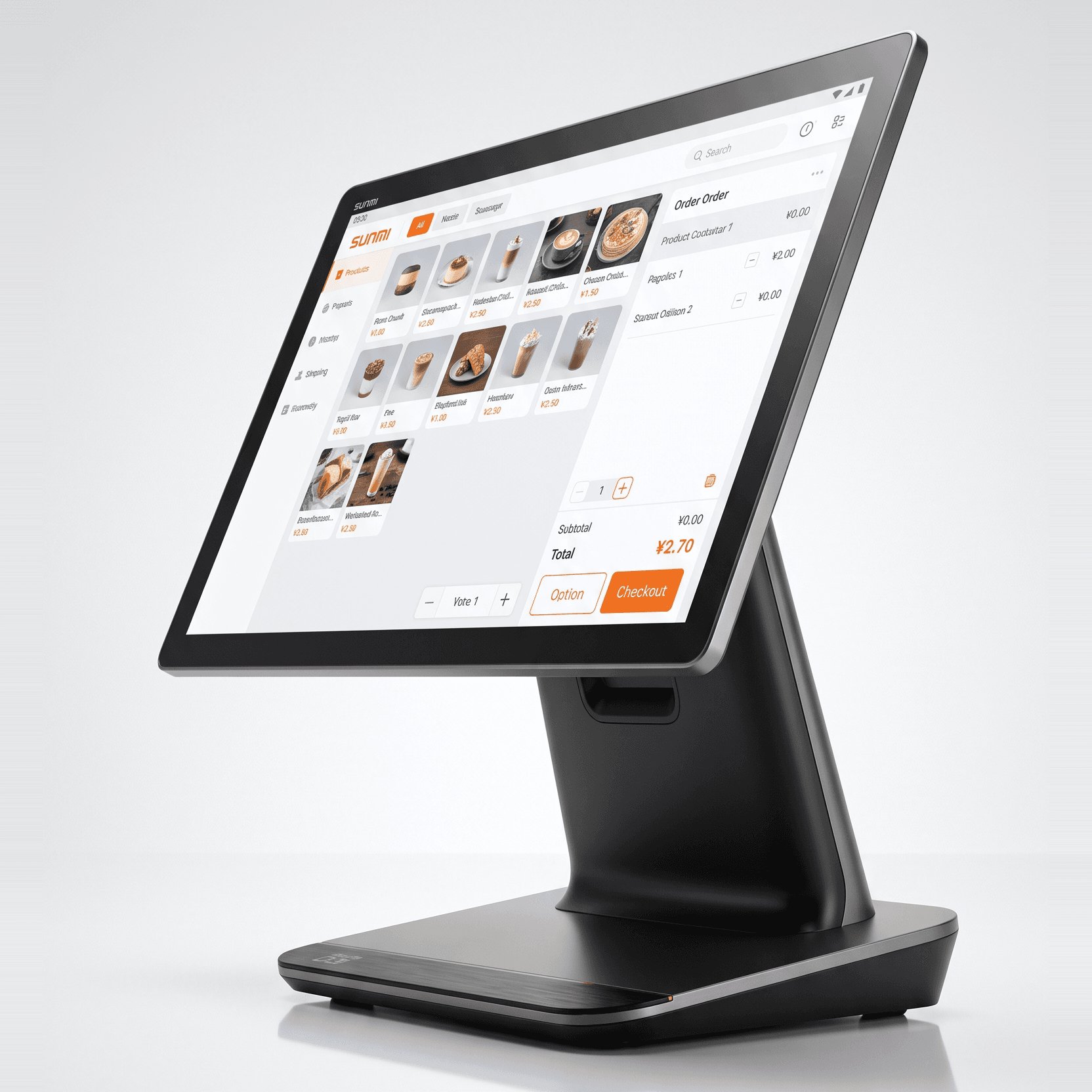 Sunmi D3 countertop POS terminal running a Final checkout