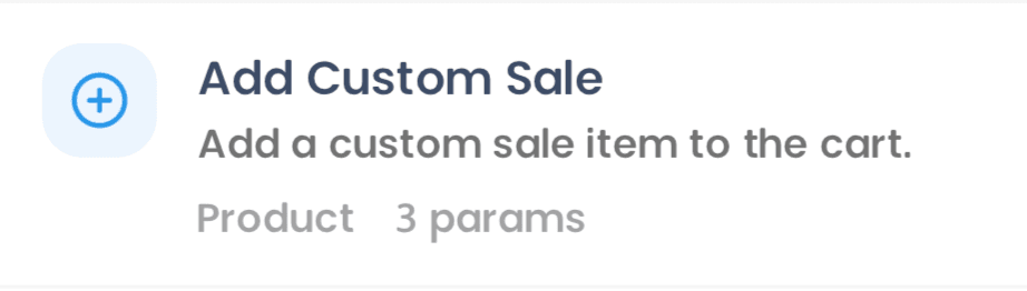 Add Custom Sale block card