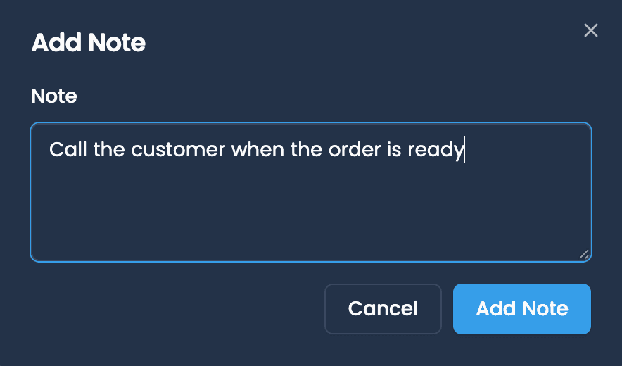Add note dialog