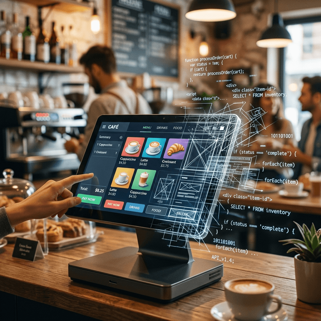 A half-finished point of sale interface built by AI, illustrating vibe coding a point of sale