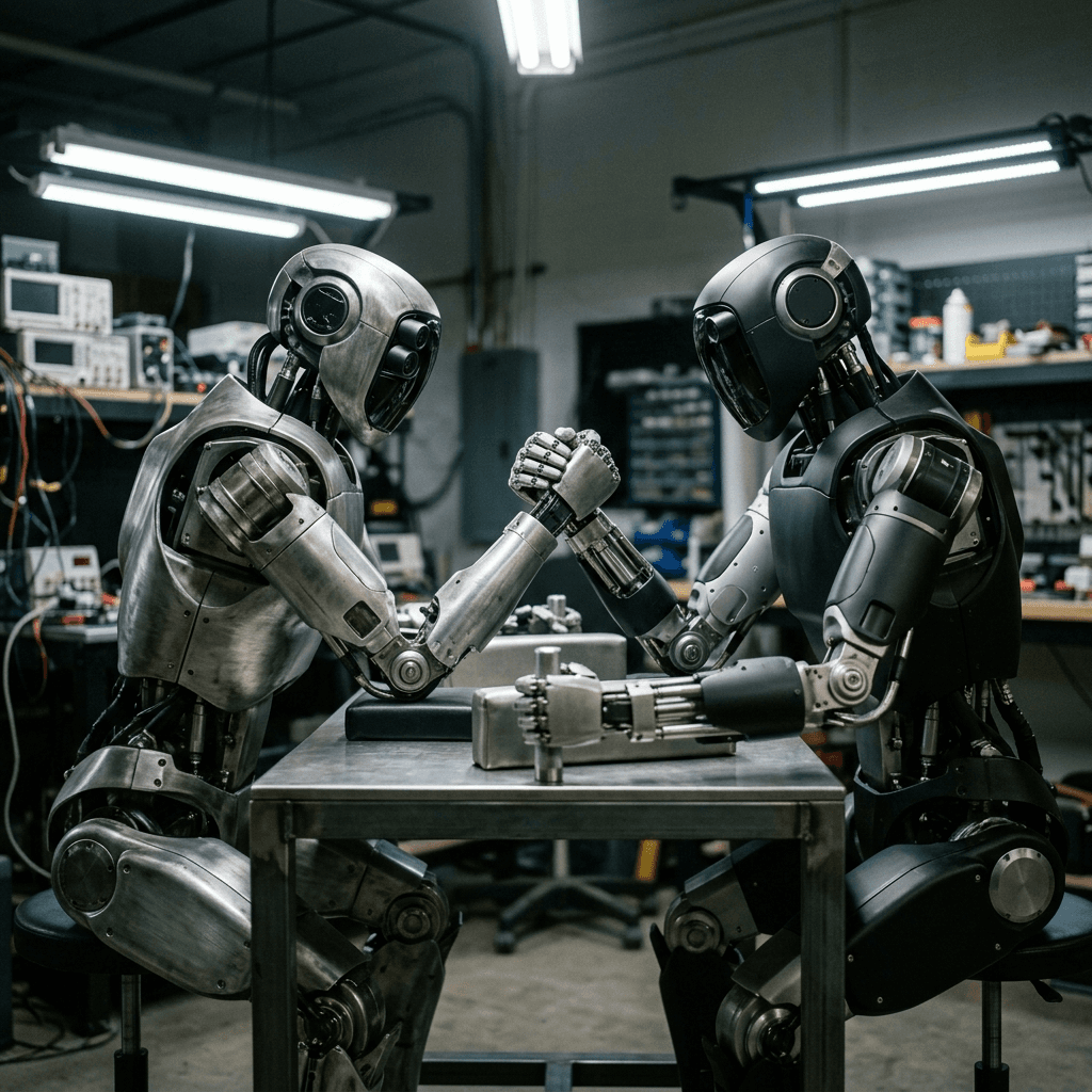 Robots arm wrestling