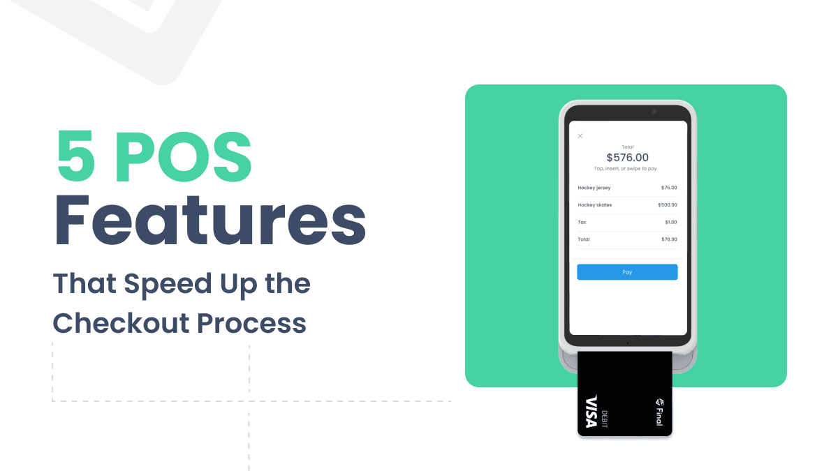 the checkout process on a POS terminal