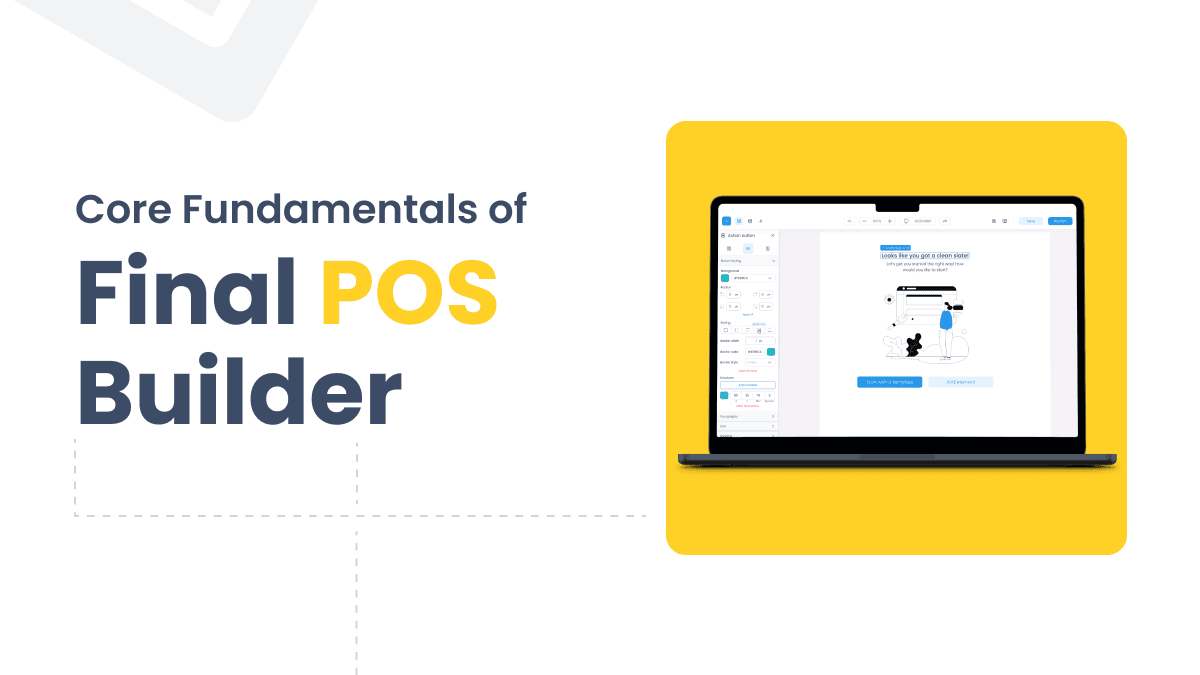 Customizable POS system on a computer screen