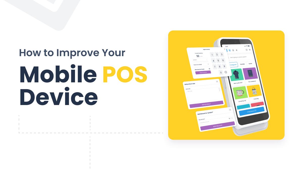 Featured image showing a text and a mobile POS device with OPS software on