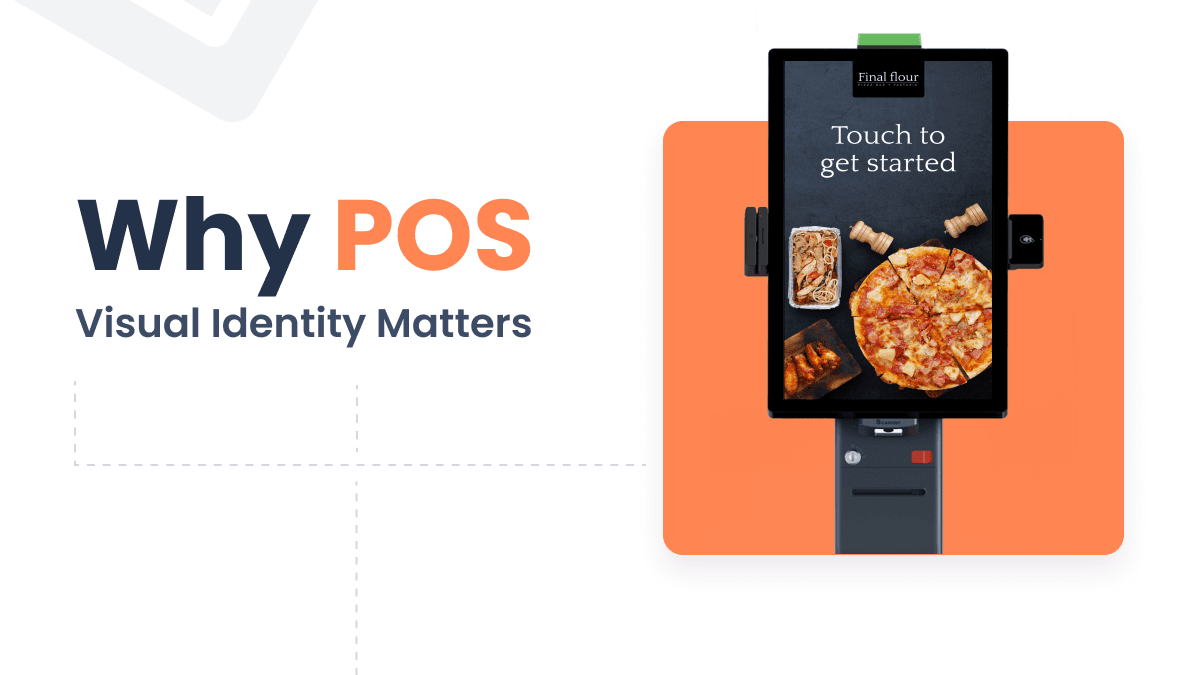 A pizza POS Visual Identity on a kiosk